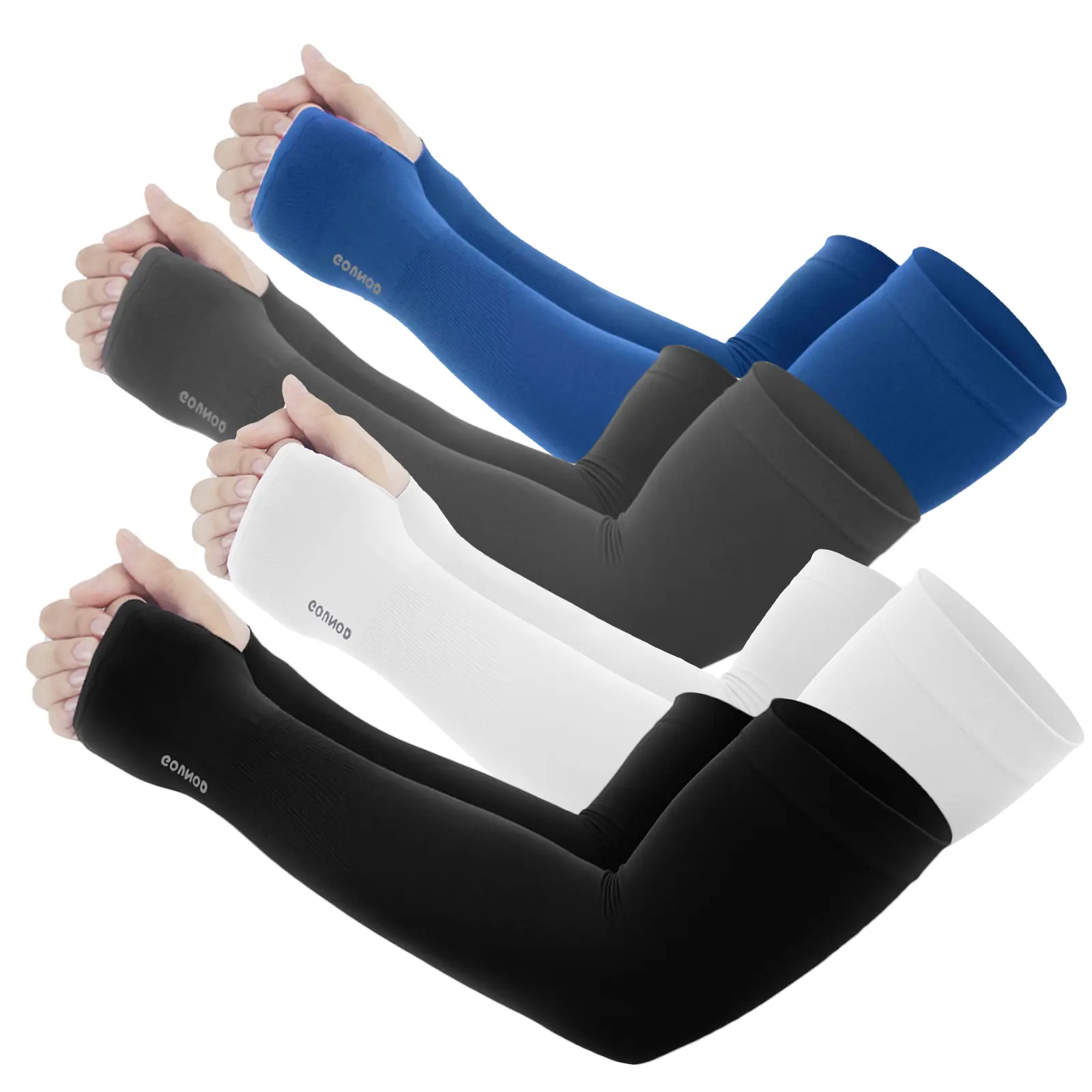 Compression Arm Sleeves for Men Women, UPF50+ Cooling Sun Protection, Quick‑Dry With Thumb & Watch Hole, Sports Support for Outdoor Casual