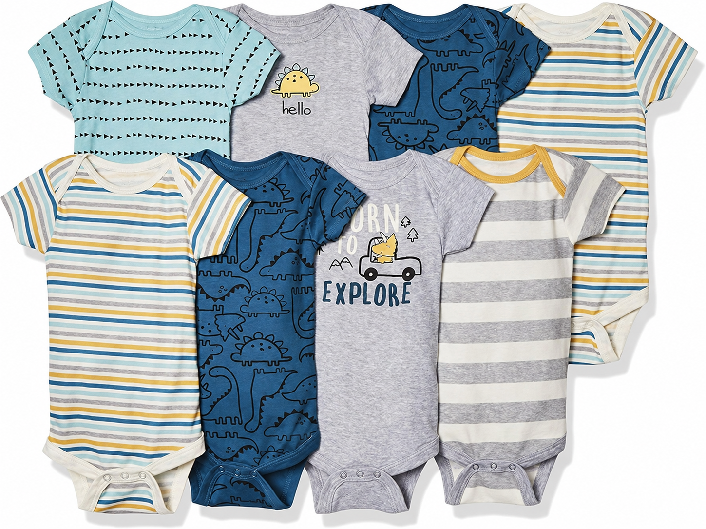 Unisex Baby 8-Pack Short-Sleeve Bodysuits – Soft Everyday Essentials