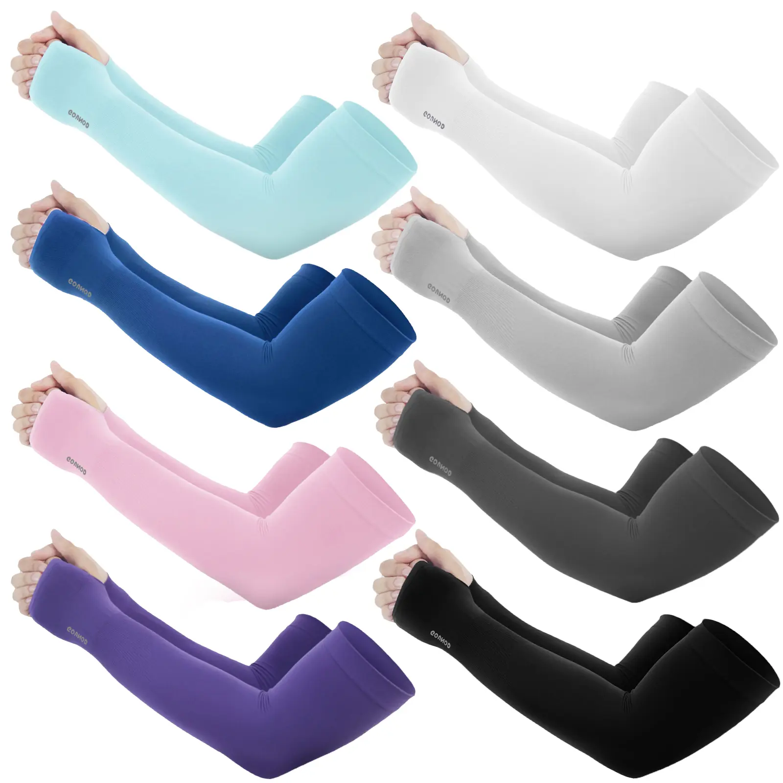 Compression Arm Sleeves for Men Women, UPF50+ Cooling Sun Protection, Quick‑Dry With Thumb & Watch Hole, Sports Support for Outdoor Casual