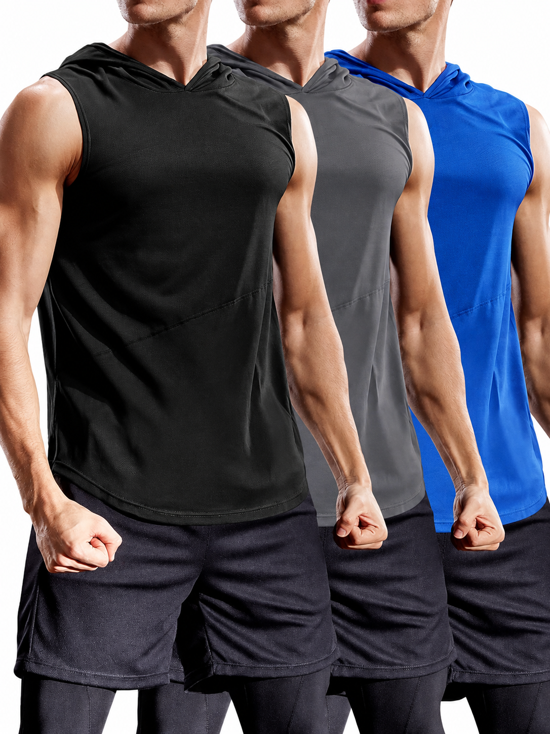 8-Pack Men’s Dry-Fit Mesh Sleeveless Hooded Athletic Shirts – Limited-Time Offer, Only $25