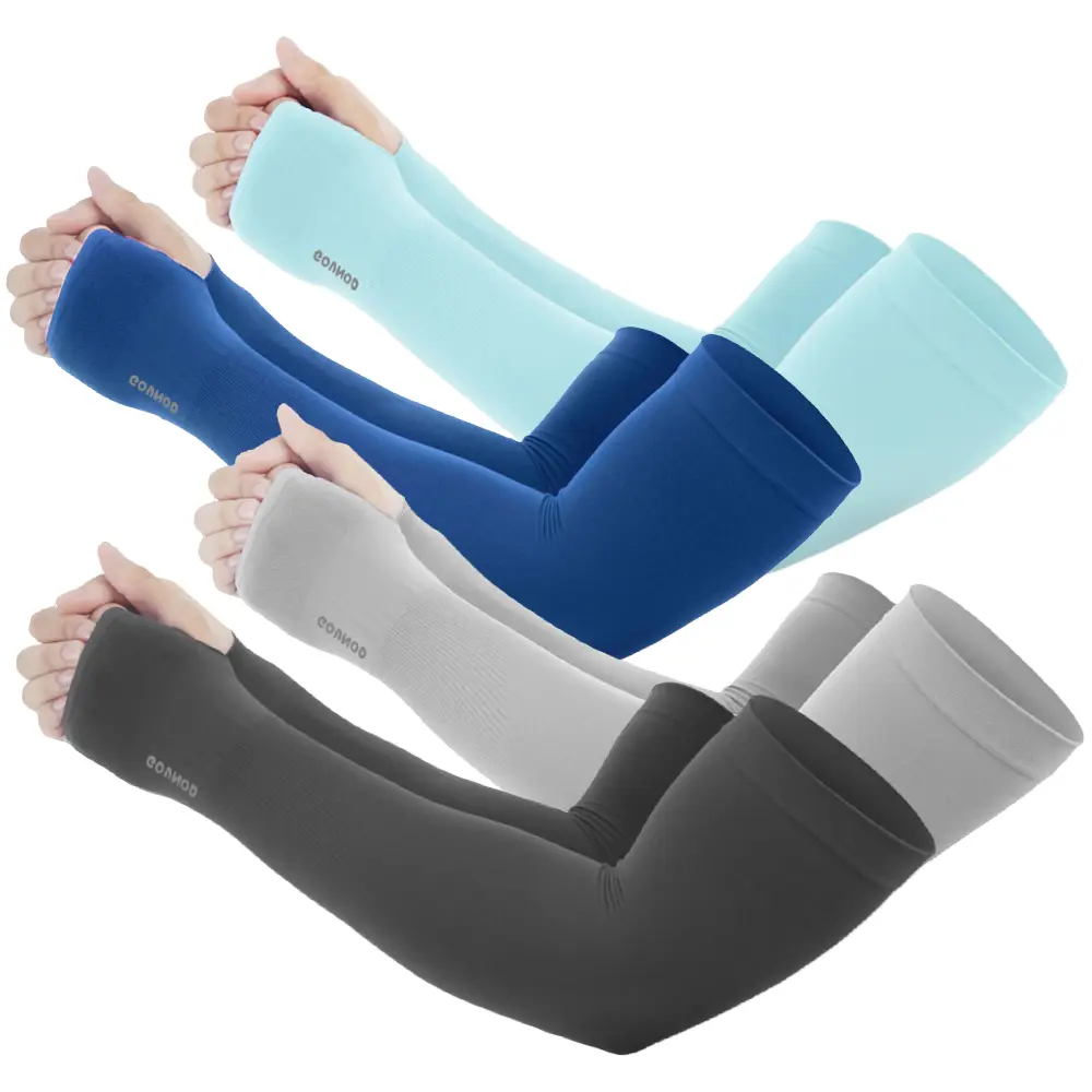 Compression Arm Sleeves for Men Women, UPF50+ Cooling Sun Protection, Quick‑Dry With Thumb & Watch Hole, Sports Support for Outdoor Casual