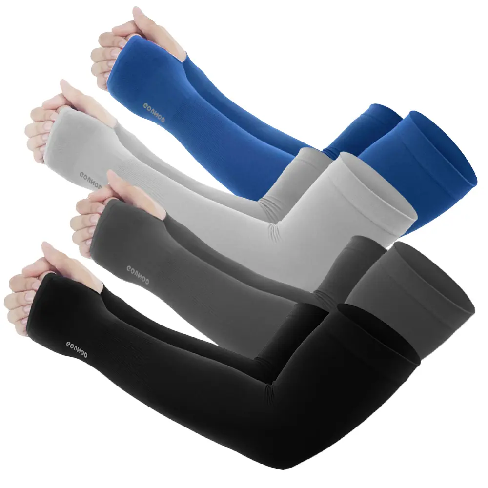 Compression Arm Sleeves for Men Women, UPF50+ Cooling Sun Protection, Quick‑Dry With Thumb & Watch Hole, Sports Support for Outdoor Casual