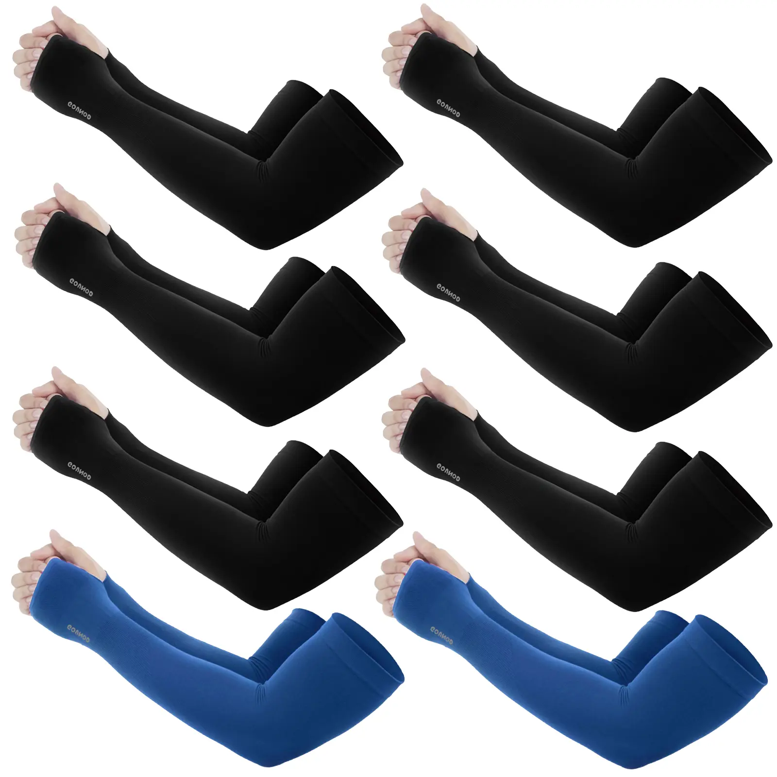 Compression Arm Sleeves for Men Women, UPF50+ Cooling Sun Protection, Quick‑Dry With Thumb & Watch Hole, Sports Support for Outdoor Casual