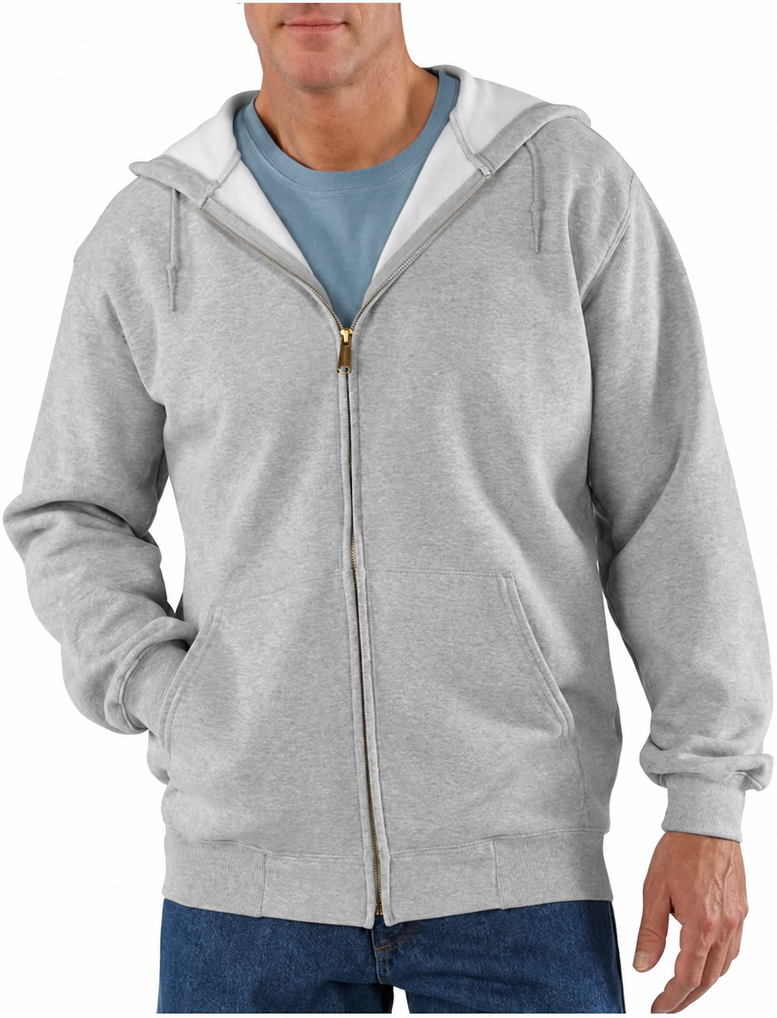 Limited-Time Sale: Men’s Heavyweight Full-Zip Hooded Sweatshirt – Durable Outside, Soft & Warm Inside