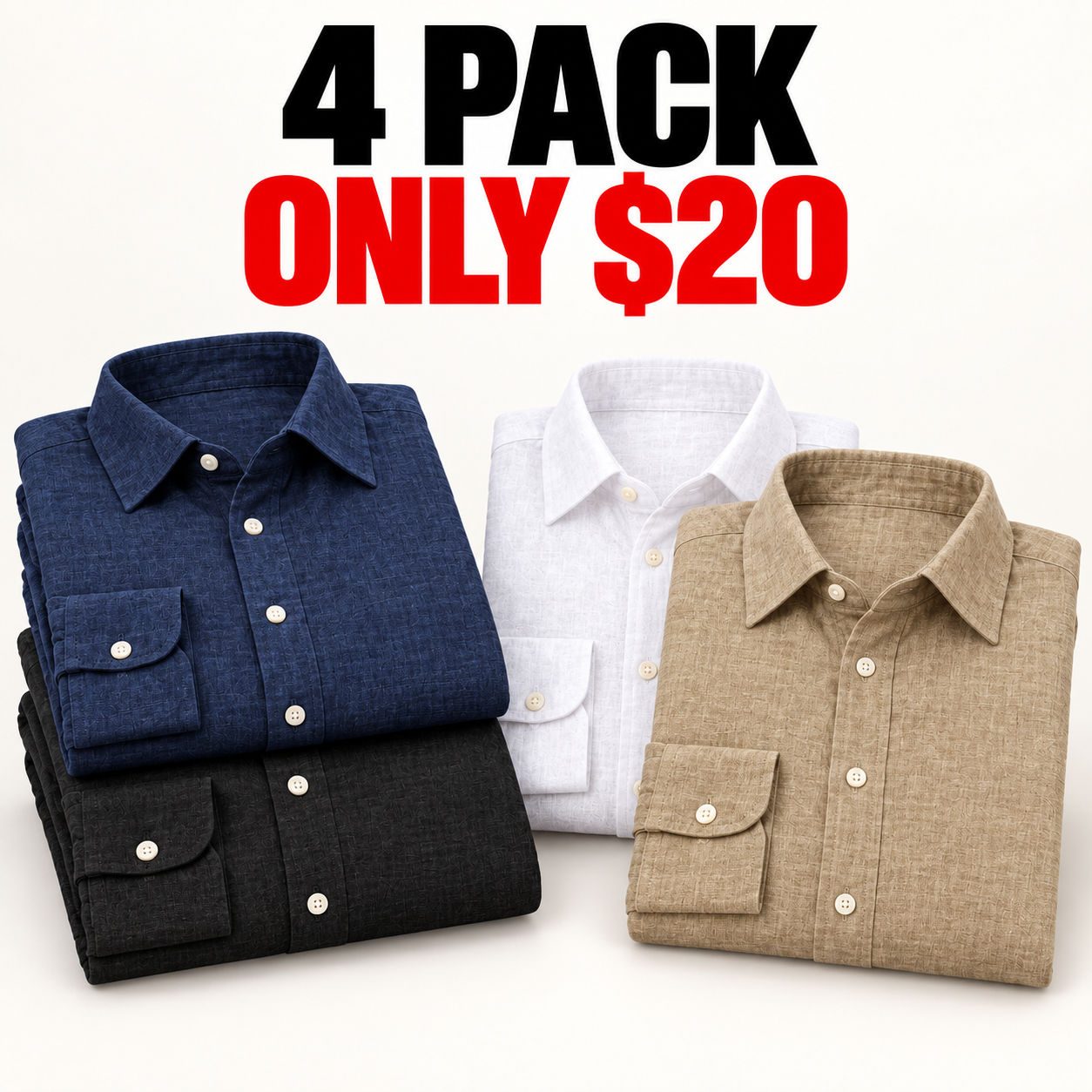 🔥Limited-Time Deal: 16-Pack Men’s Slim-Fit Linen Shirts – Only $32