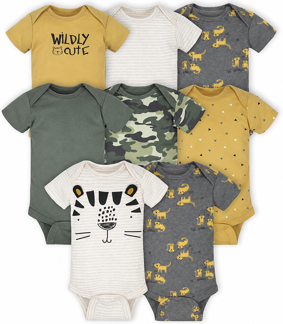 Unisex Baby 8-Pack Short-Sleeve Bodysuits – Soft Everyday Essentials