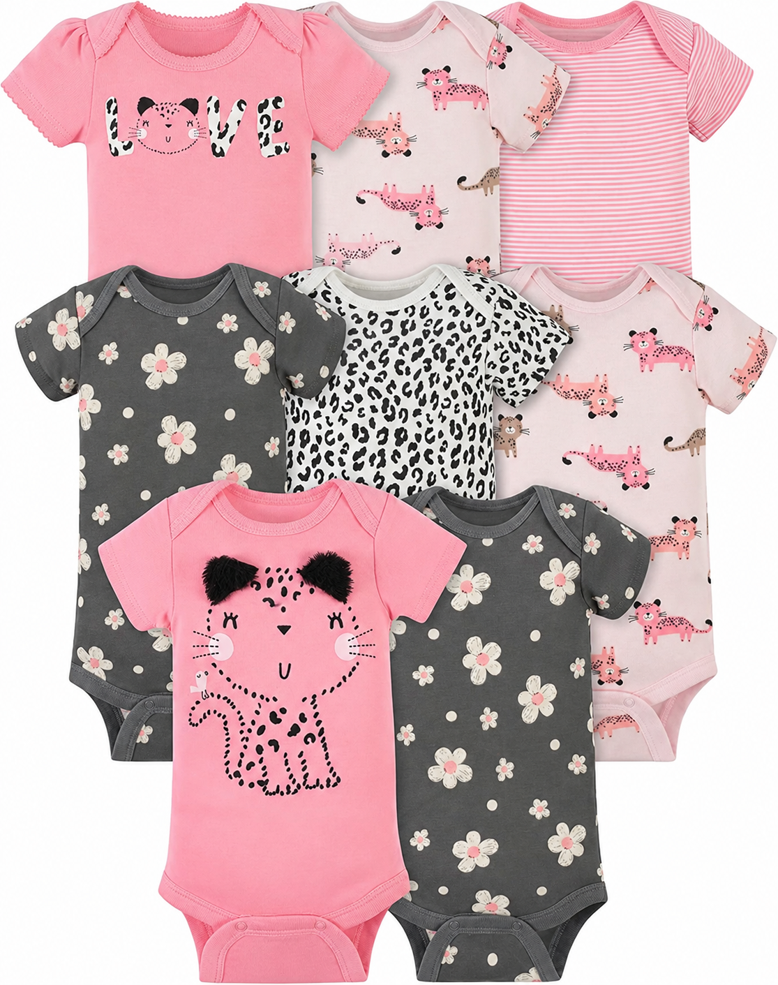 Unisex Baby 8-Pack Short-Sleeve Bodysuits – Soft Everyday Essentials