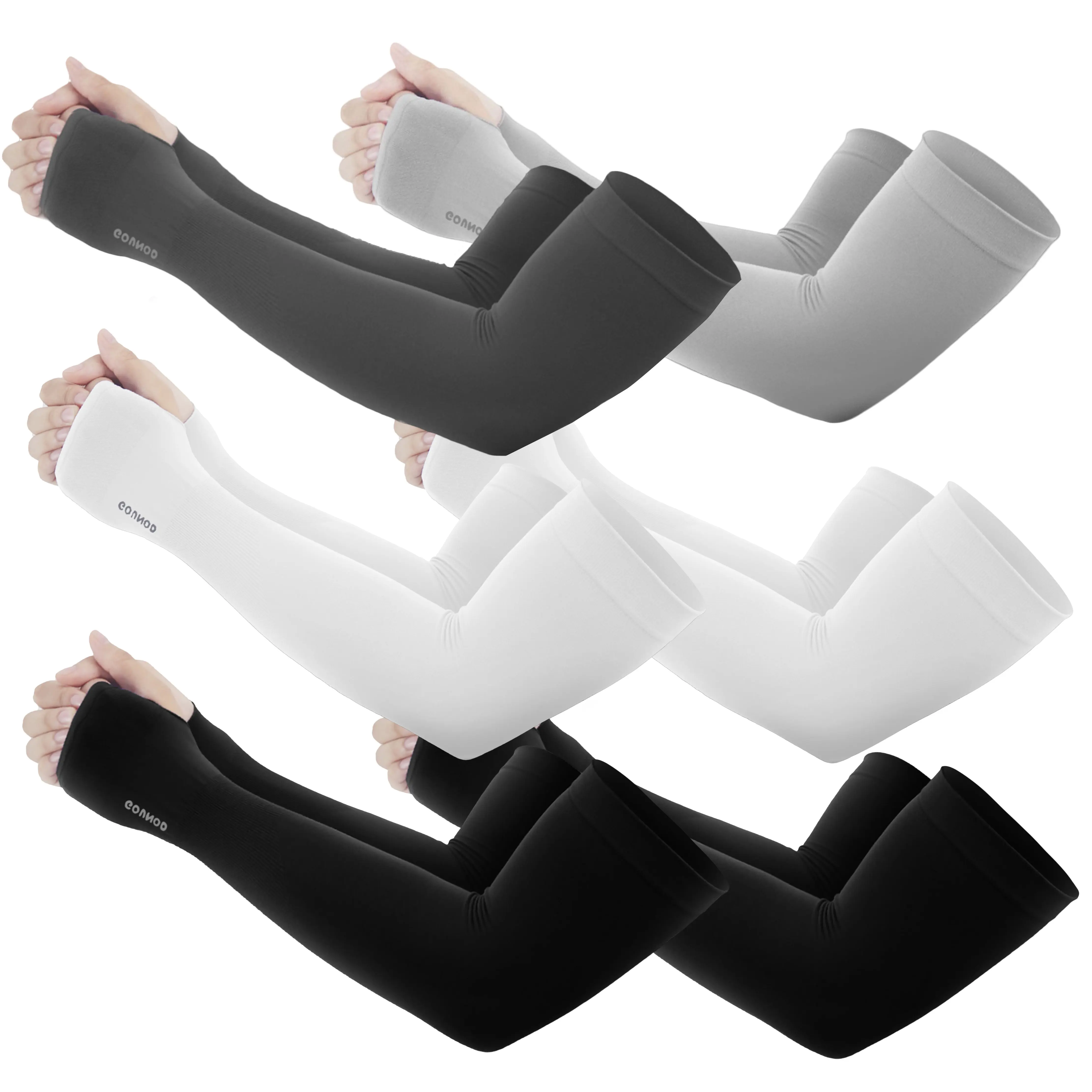 Compression Arm Sleeves for Men Women, UPF50+ Cooling Sun Protection, Quick‑Dry With Thumb & Watch Hole, Sports Support for Outdoor Casual