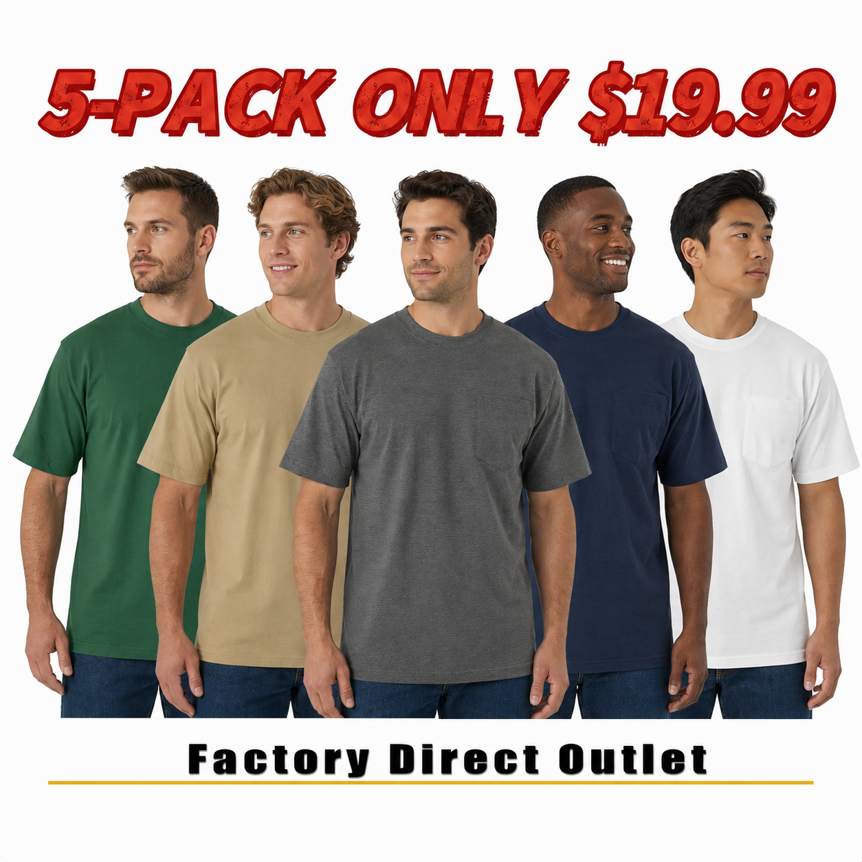 Men's Workwear Loose Fit Heavyweight Short-Sleeve Pocket T-Shirt (Also Available in Big & Tall)