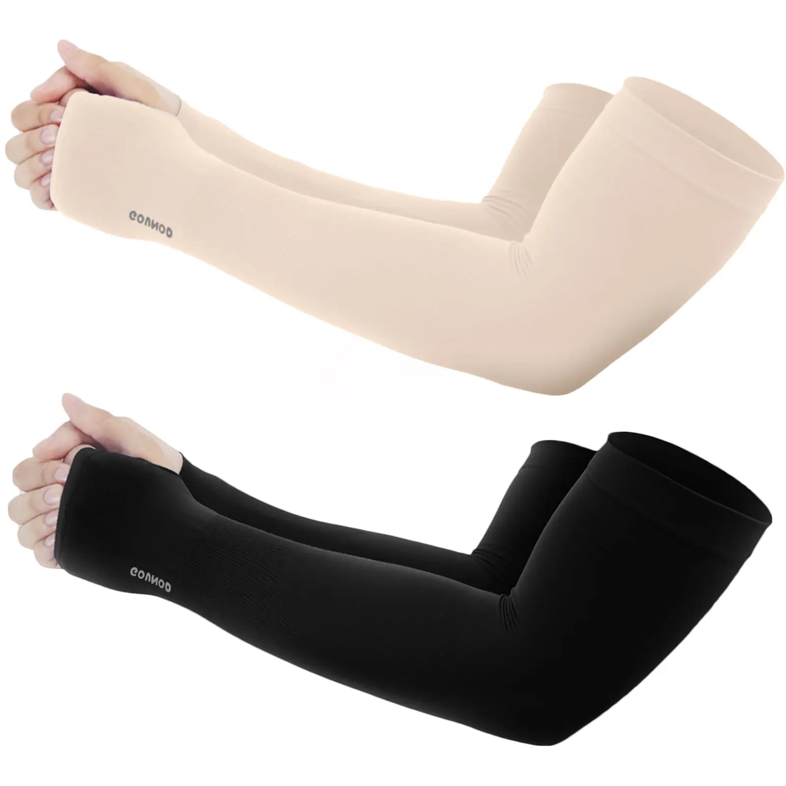 Compression Arm Sleeves for Men Women, UPF50+ Cooling Sun Protection, Quick‑Dry With Thumb & Watch Hole, Sports Support for Outdoor Casual