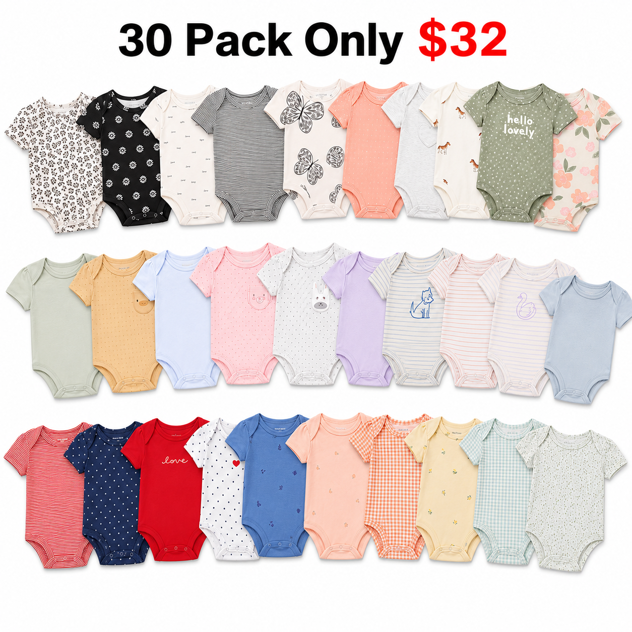 Baby Girl 5-Pack Fruit Multipack Bodysuits - Orange/Green/Yellow