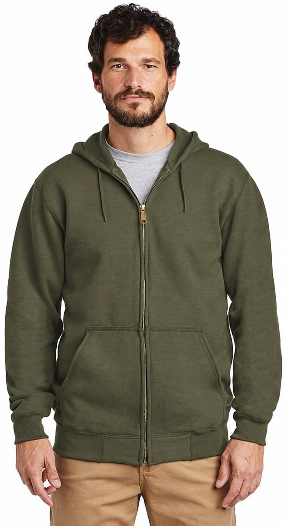 Limited-Time Sale: Men’s Heavyweight Full-Zip Hooded Sweatshirt – Durable Outside, Soft & Warm Inside