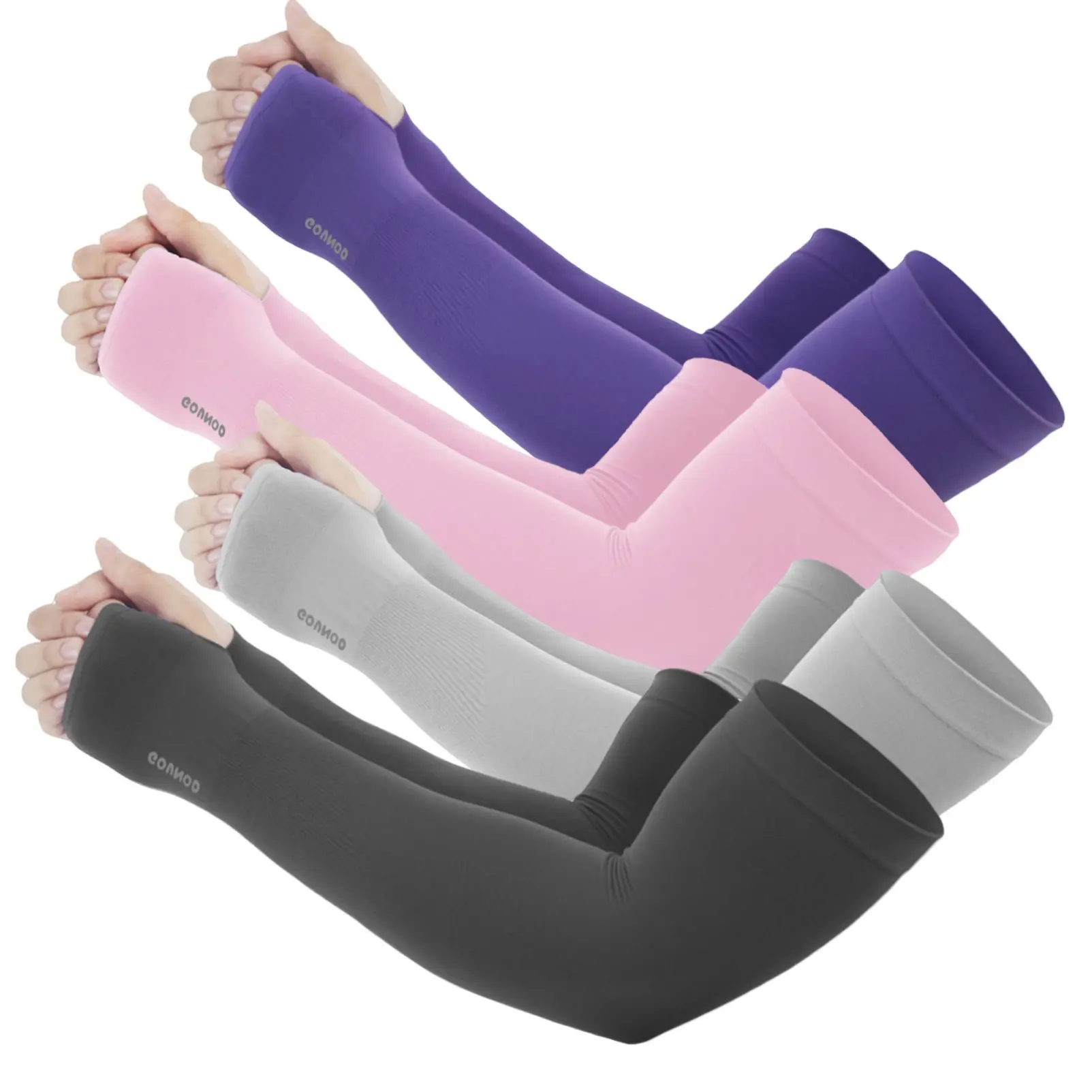 Compression Arm Sleeves for Men Women, UPF50+ Cooling Sun Protection, Quick‑Dry With Thumb & Watch Hole, Sports Support for Outdoor Casual