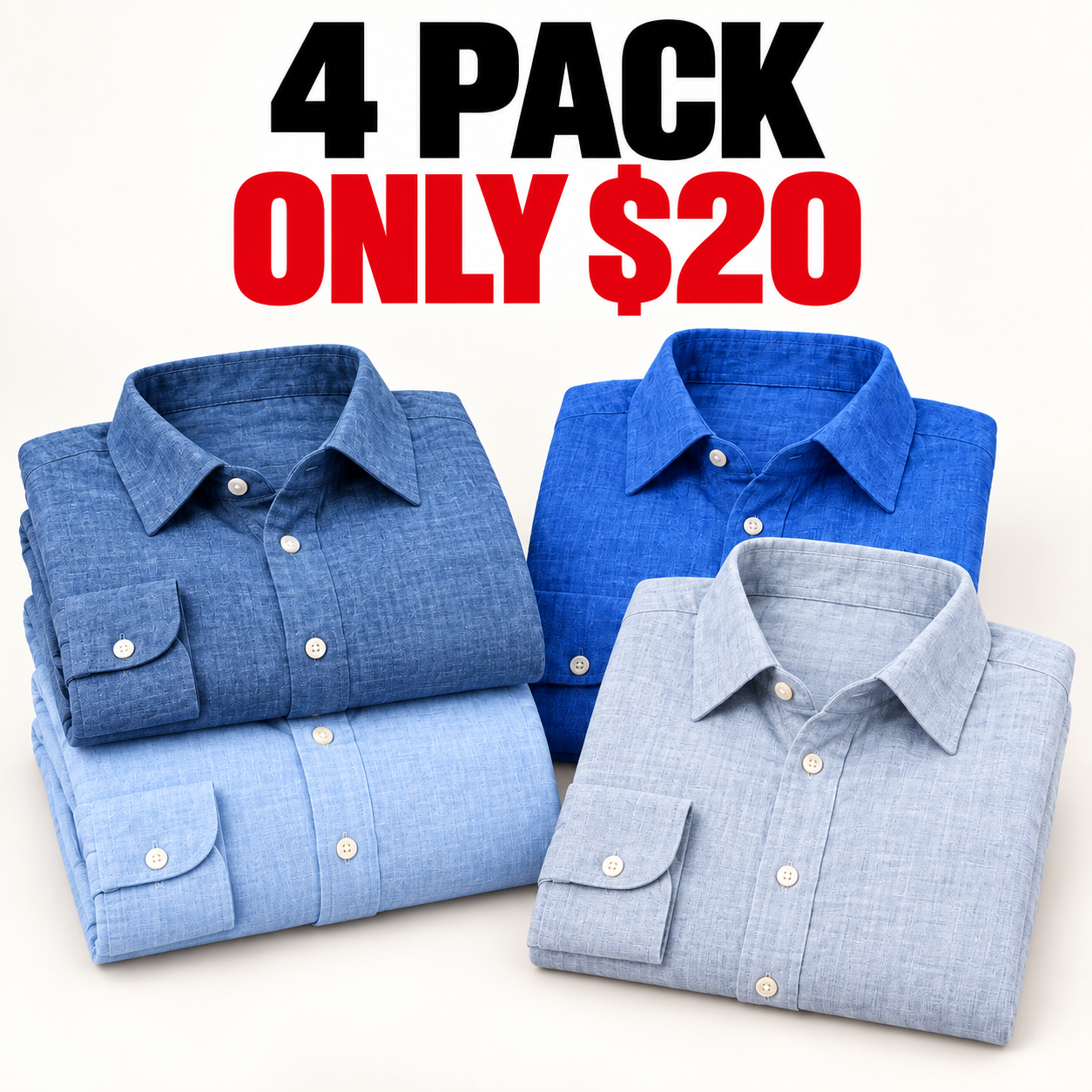 🔥Limited-Time Deal: 16-Pack Men’s Slim-Fit Linen Shirts – Only $32