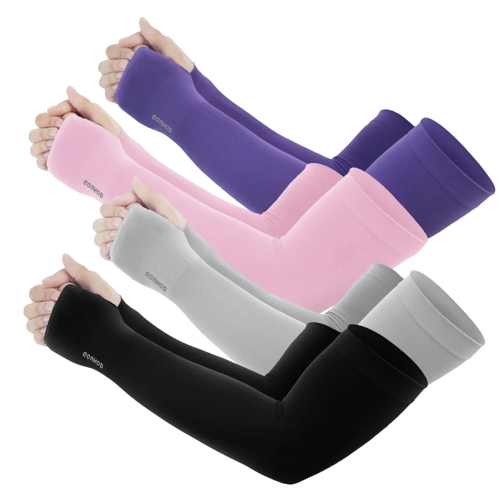 Compression Arm Sleeves for Men Women, UPF50+ Cooling Sun Protection, Quick‑Dry With Thumb & Watch Hole, Sports Support for Outdoor Casual