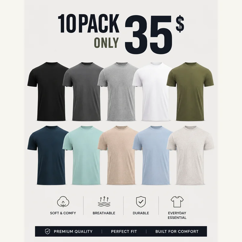 Classic crew neck shirts ten-pack
