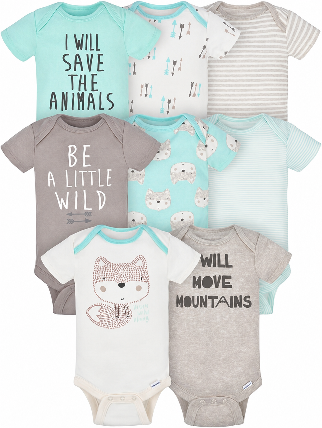 Unisex Baby 8-Pack Short-Sleeve Bodysuits – Soft Everyday Essentials