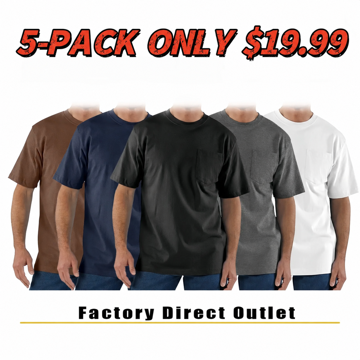 🔥Last Day Promotion!CHT Men's K87 Workwear Loose Fit Heavyweight Short-Sleeve Pocket T-Shirt (Also Available in Big & Tall)