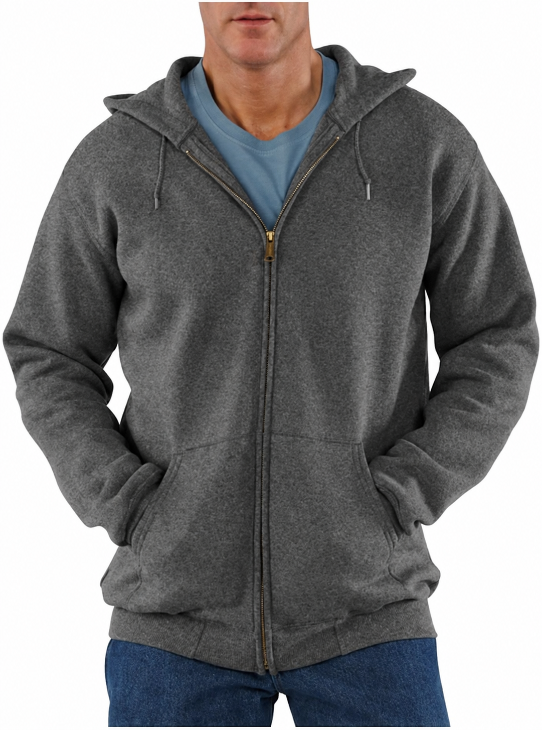 Limited-Time Sale: Men’s Heavyweight Full-Zip Hooded Sweatshirt – Durable Outside, Soft & Warm Inside
