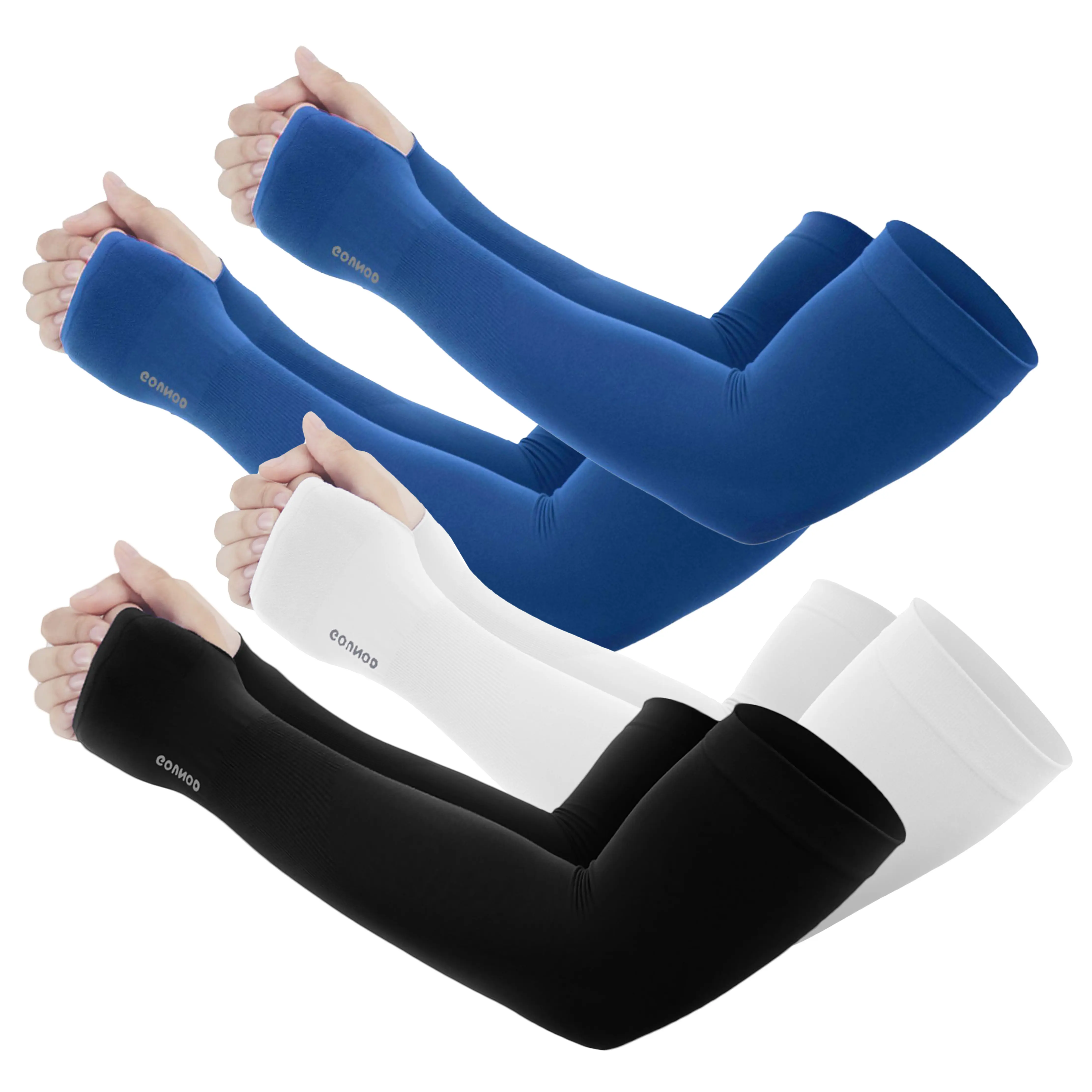 Compression Arm Sleeves for Men Women, UPF50+ Cooling Sun Protection, Quick‑Dry With Thumb & Watch Hole, Sports Support for Outdoor Casual
