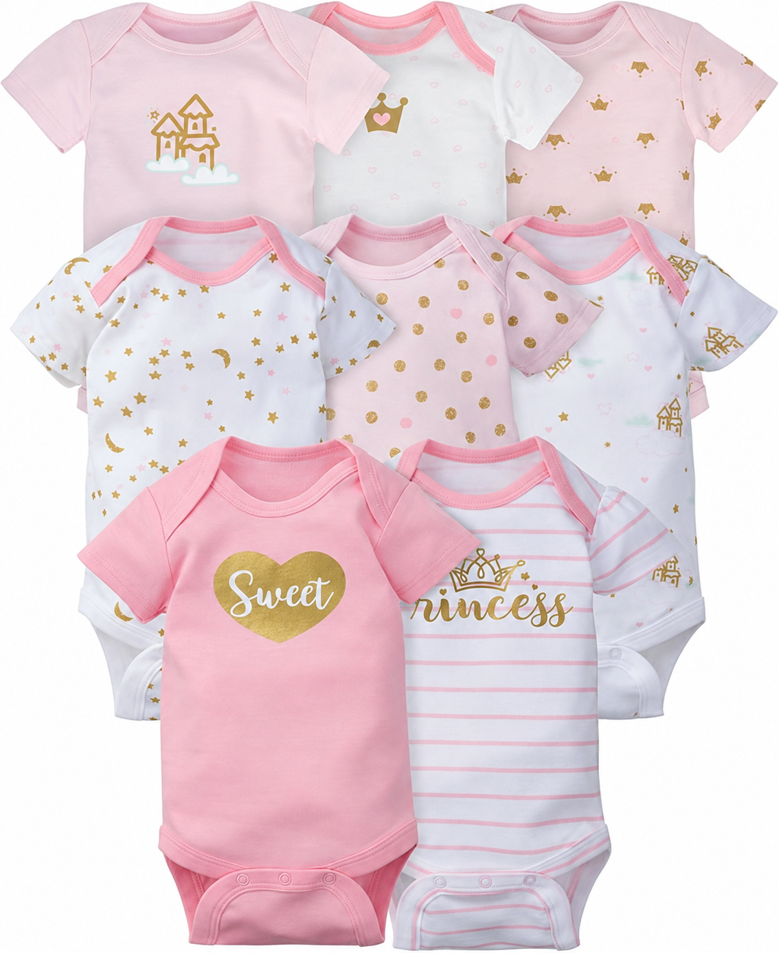 Unisex Baby 8-Pack Short-Sleeve Bodysuits – Soft Everyday Essentials