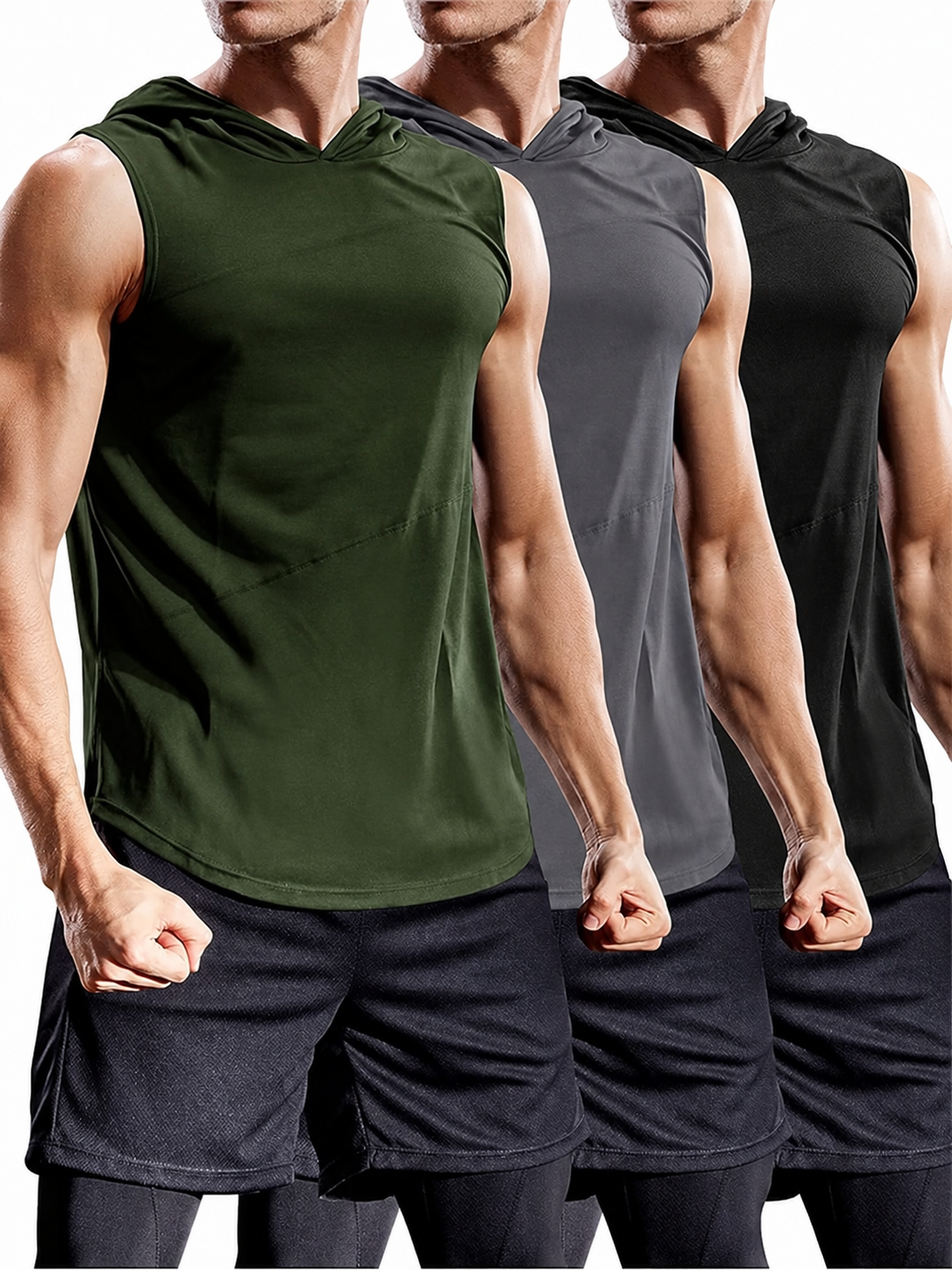 8-Pack Men’s Dry-Fit Mesh Sleeveless Hooded Athletic Shirts – Limited-Time Offer, Only $25