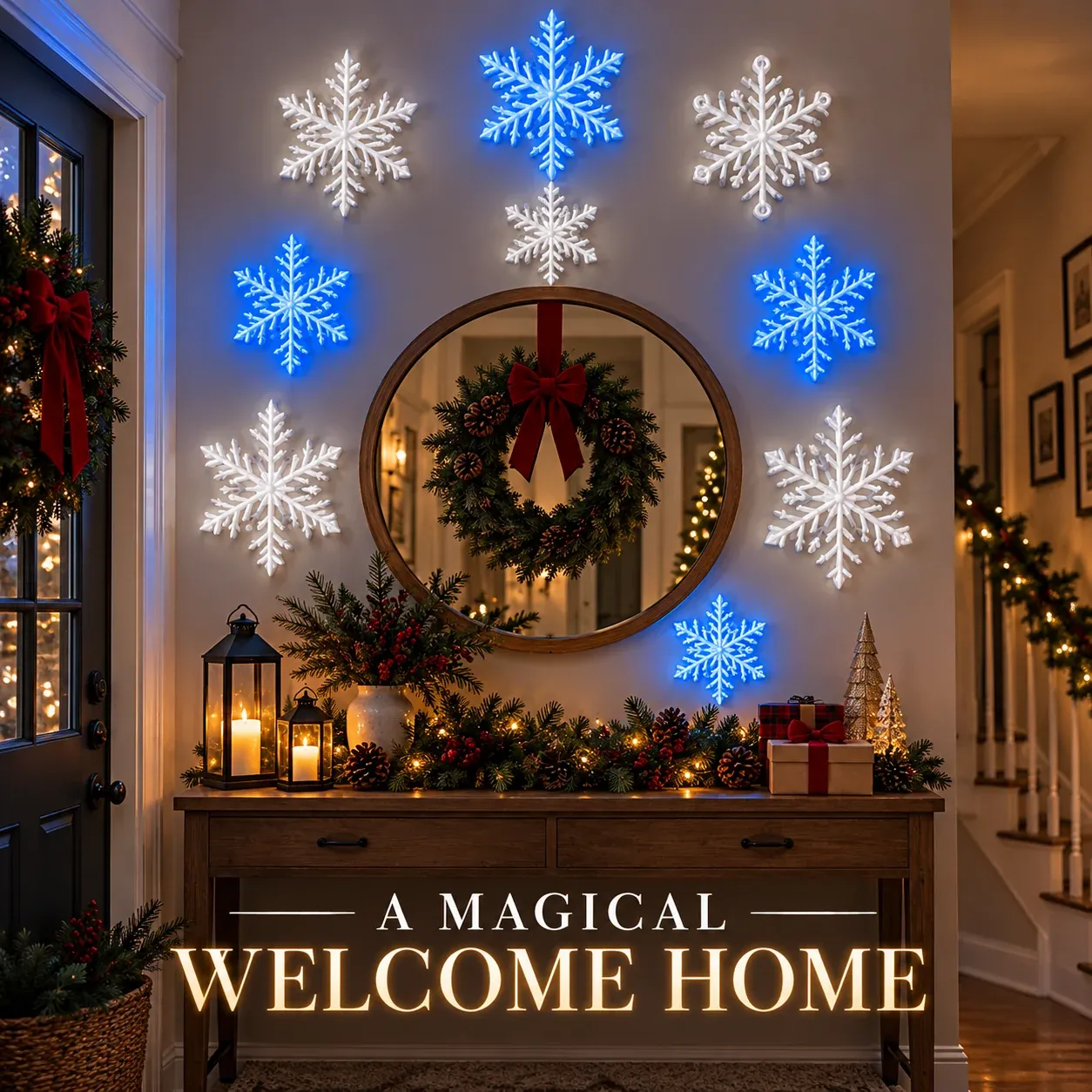 Remote Control LED Snowflake Lights
