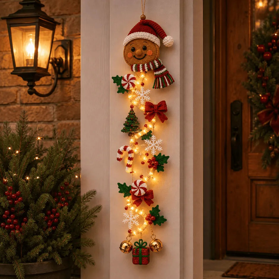 MerryCascade Glowing Christmas Door Hanger