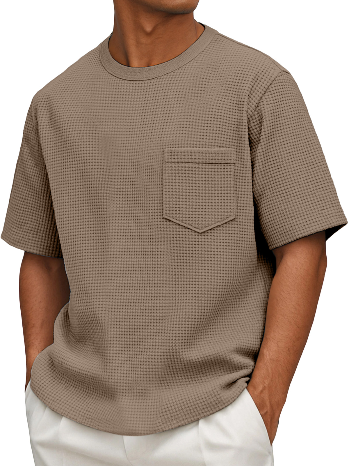 MannStil Premium Herren Waffel-T-Shirt – Lockerer Sitz & Atmungsaktiv