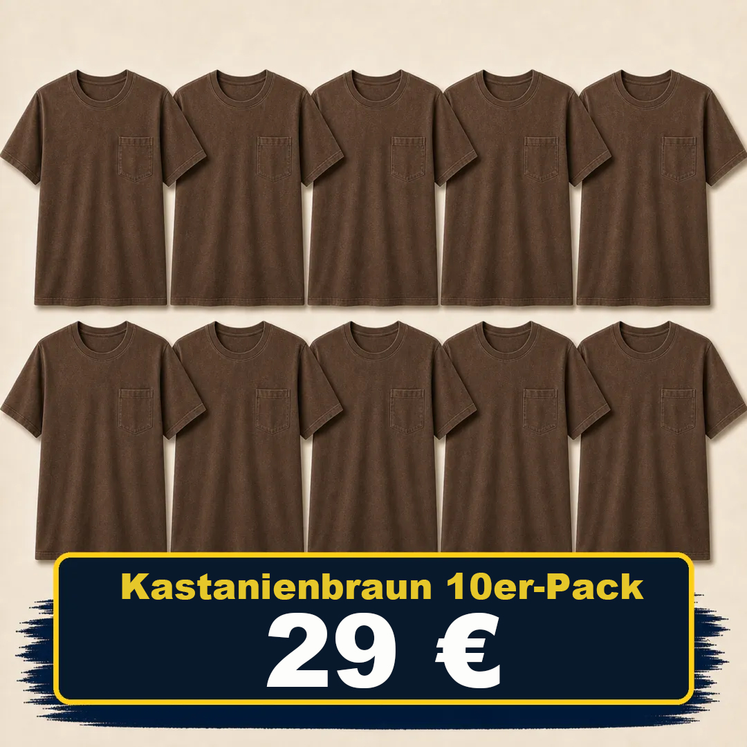 ⏰Räumungsverkauf⚡20er-Pack für 30 €⚡Herren-Workwear-T-Shirt mit lockerer Passform, schwerem Stoff, kurzen Ärmeln und Brusttasche(Auch in großen Größen erhältlich)