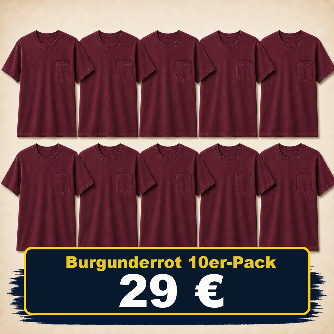 ⏰Räumungsverkauf⚡20er-Pack für 30 €⚡Herren-Workwear-T-Shirt mit lockerer Passform, schwerem Stoff, kurzen Ärmeln und Brusttasche(Auch in großen Größen erhältlich)