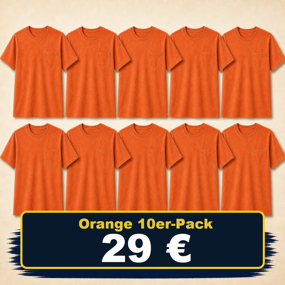 ⏰Räumungsverkauf⚡20er-Pack für 30 €⚡Herren-Workwear-T-Shirt mit lockerer Passform, schwerem Stoff, kurzen Ärmeln und Brusttasche(Auch in großen Größen erhältlich)