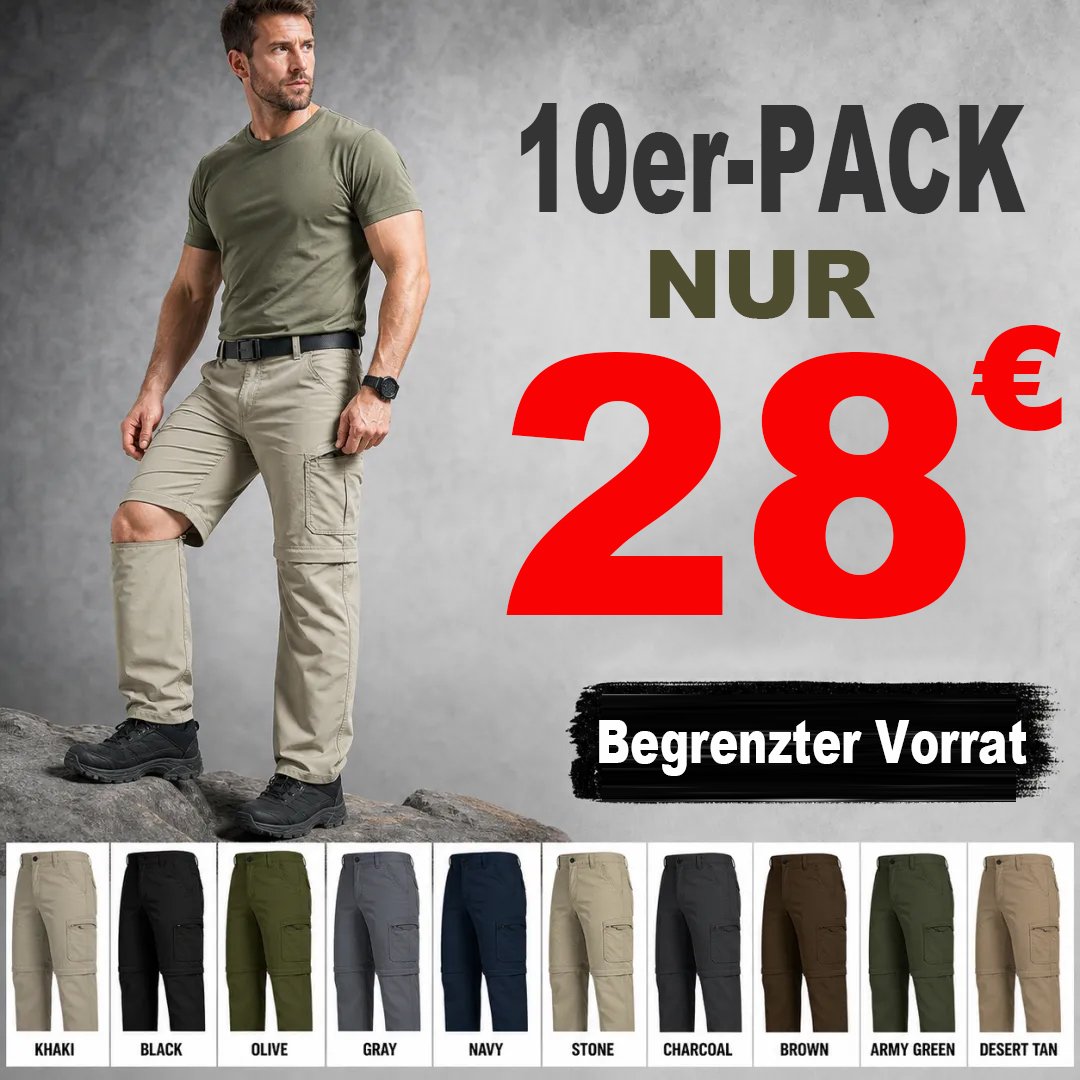⏰ Lagerräumungsverkauf⚡2-in-1-Wanderhose und Shorts für Herren ⚡10er-Pack für nur 28 € ⚡Begrenzter Vorrat – wenn weg, dann weg!
