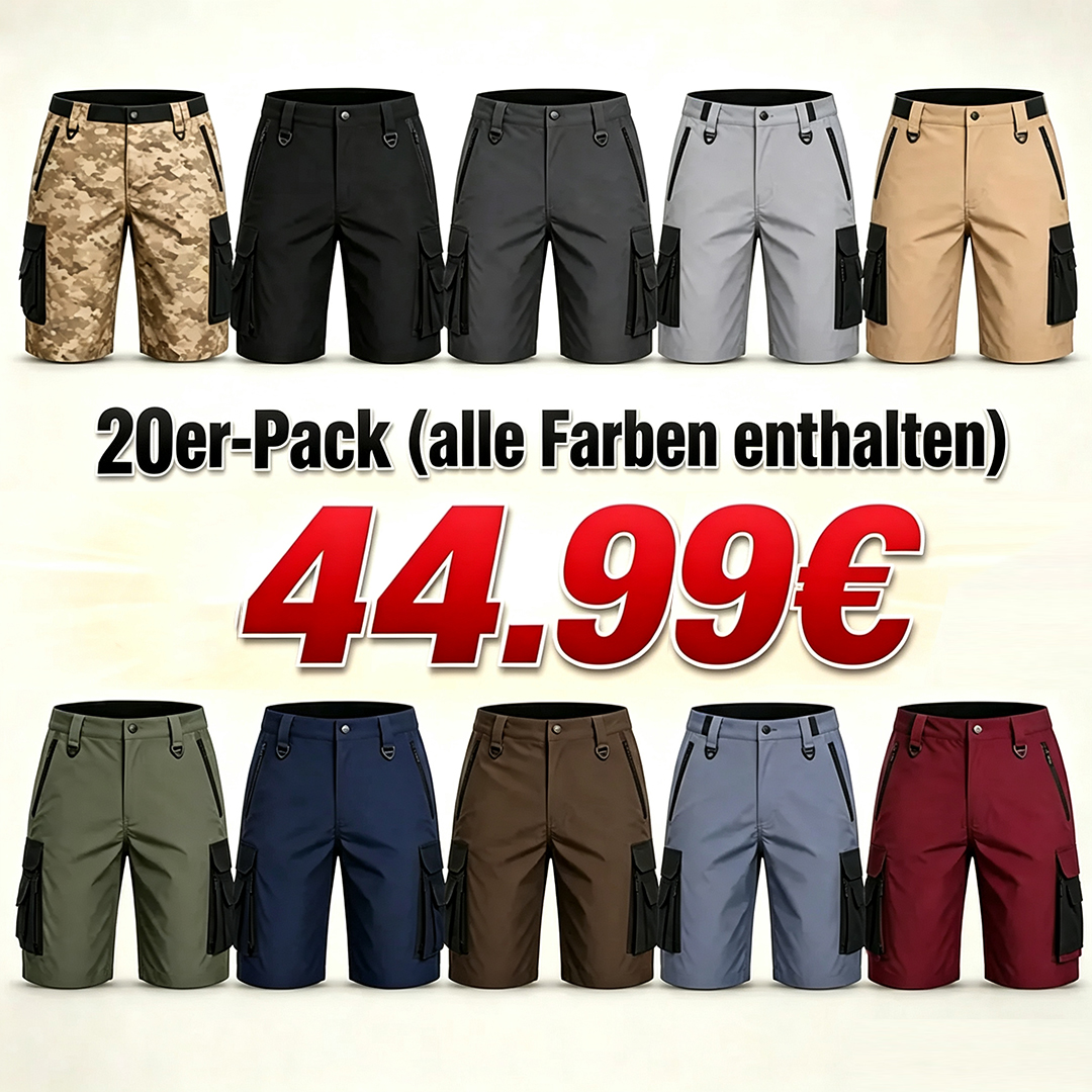 SOMMER-SCHLUSSVERKAUF – Herren Stretch-Tactical-Cargo-Shorts, wasserdicht, mit mehreren Taschen