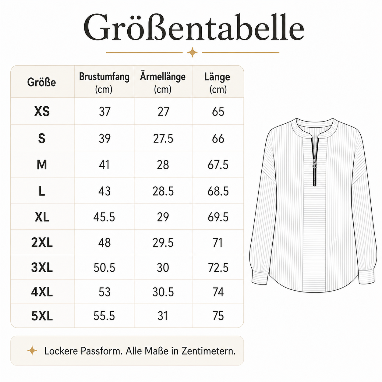 ⏰ Räumungsverkauf wegen Geschäftsaufgabe ⚡ 10er-Pack für 28 € ⚡ Gestreifter Damen-Pullover mit Reißverschluss am Kragen