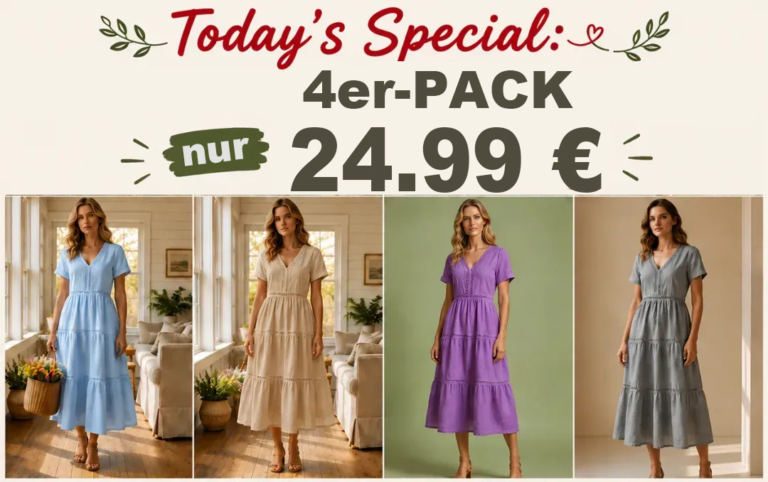 ⏰Geschäftsauflösungsverkauf⚡8er-Pack für nur 29,99 € ⚡Weiches Leinenkleid für Damen – mühelose Eleganz, die jede Kurve und jeden Moment zelebriert