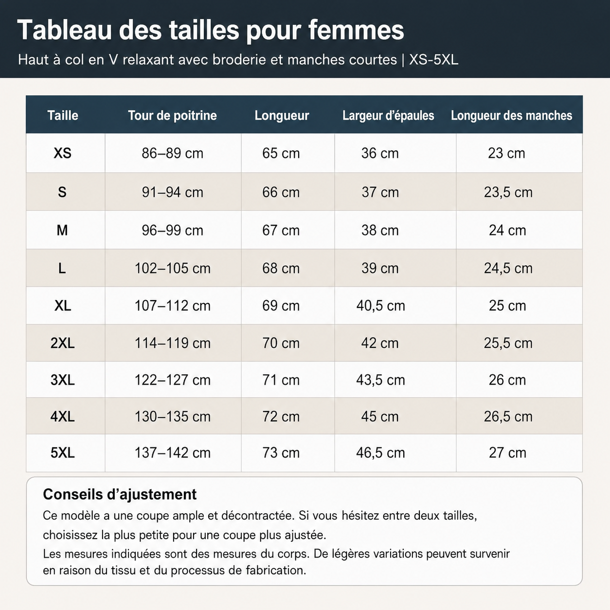 FR -Haut à manches courtes avec broderie en dentelle pour femme