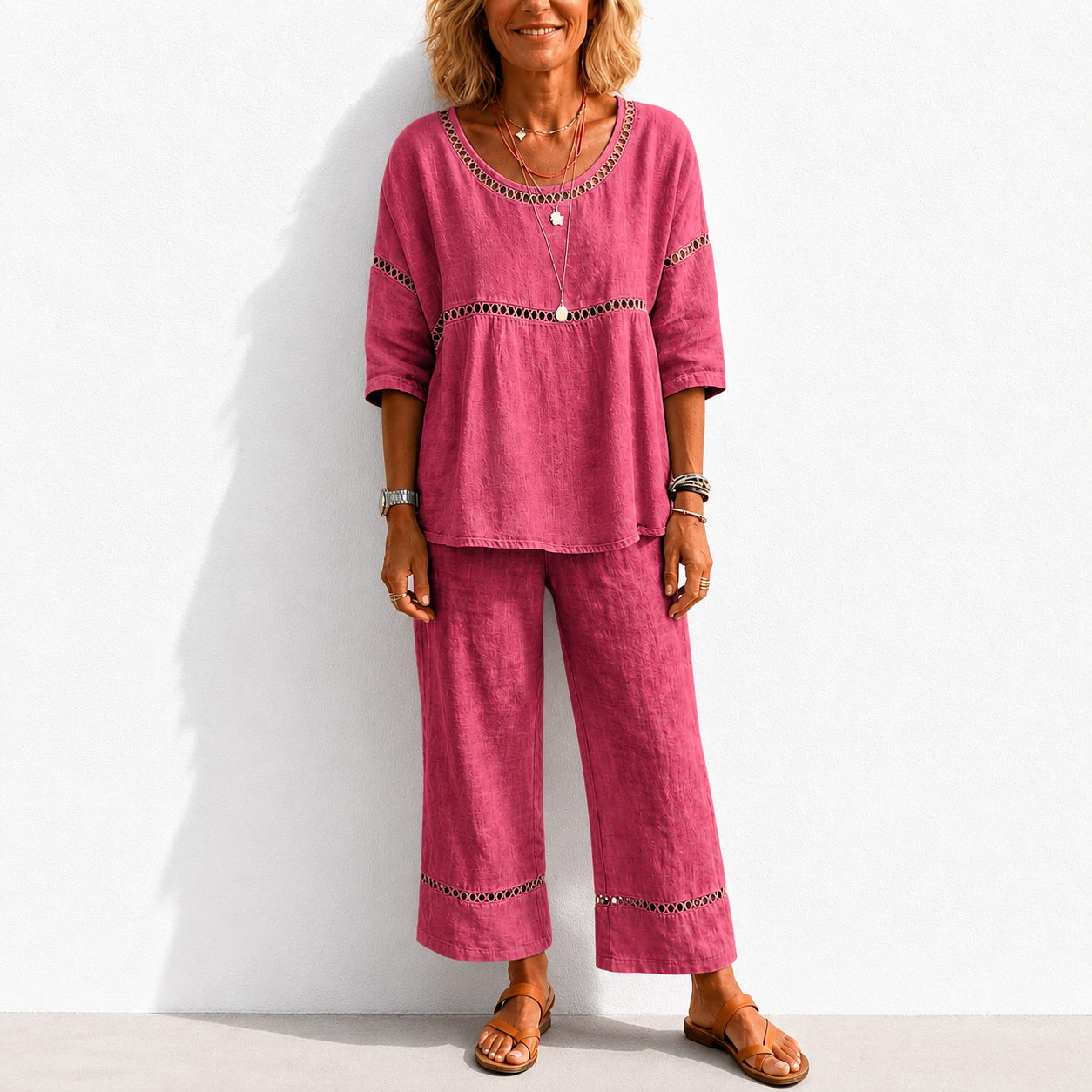 New Arrivals🔥 Women's Vintage Casual Loose-Fit Linen Two-Piece Set
