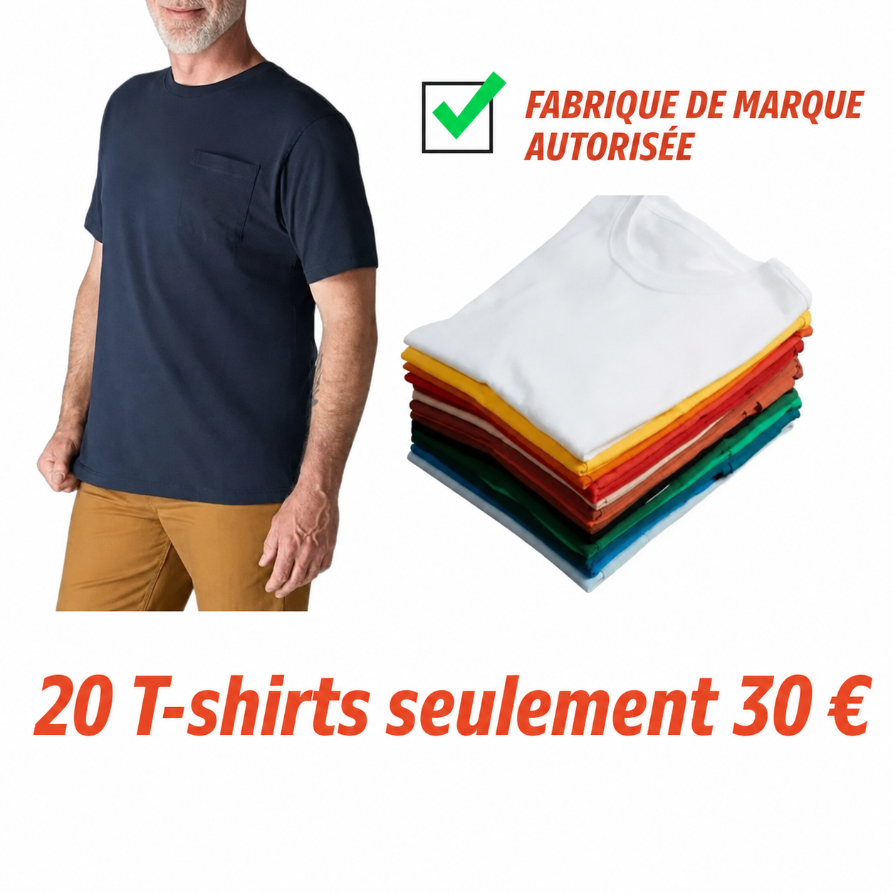 FR-T-shirt de travail robuste pour homme en tissu ultra-résistant, avec poche poitrine (coupe ample, durabilité exceptionnelle)