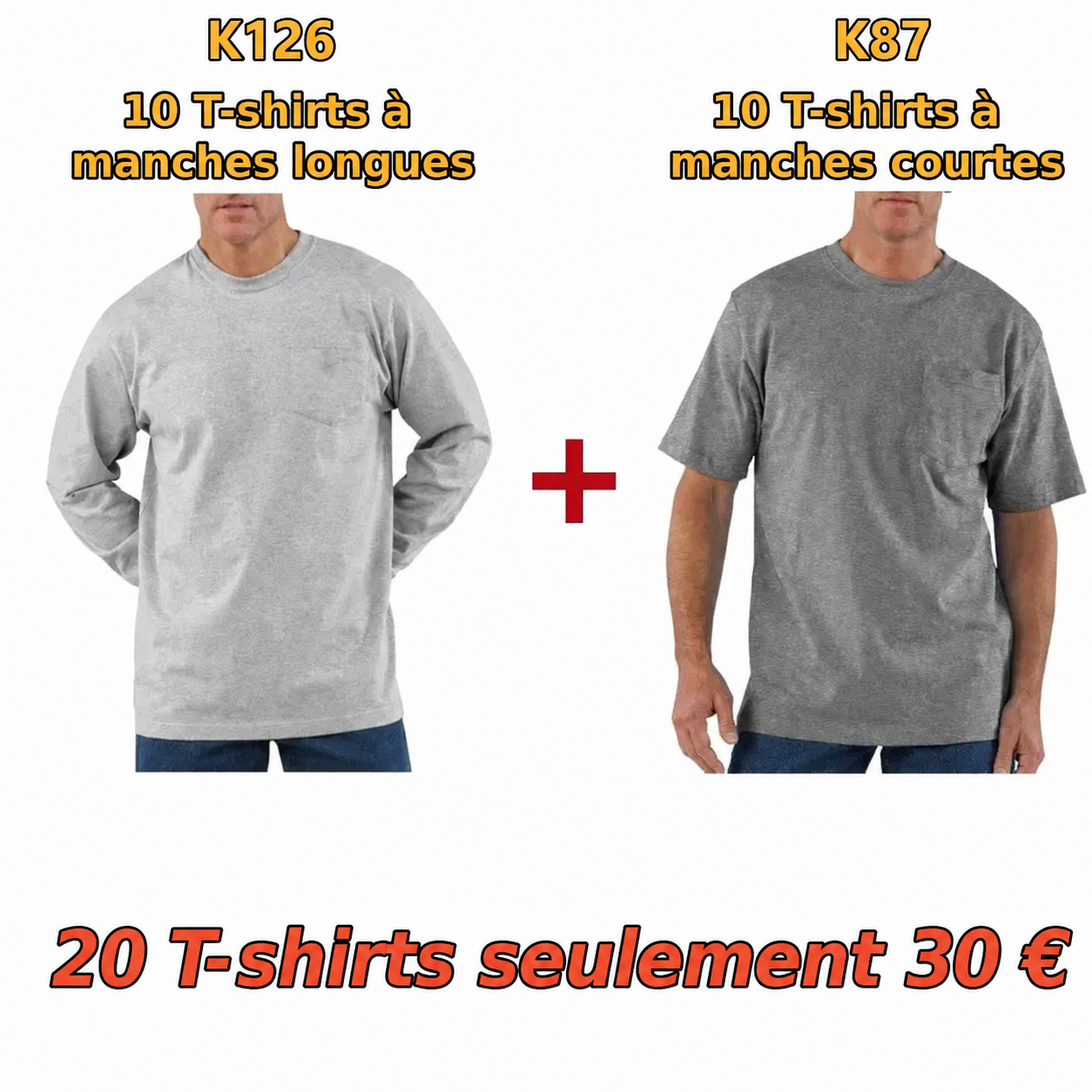 FR-T-shirt de travail robuste pour homme en tissu ultra-résistant, avec poche poitrine (coupe ample, durabilité exceptionnelle)