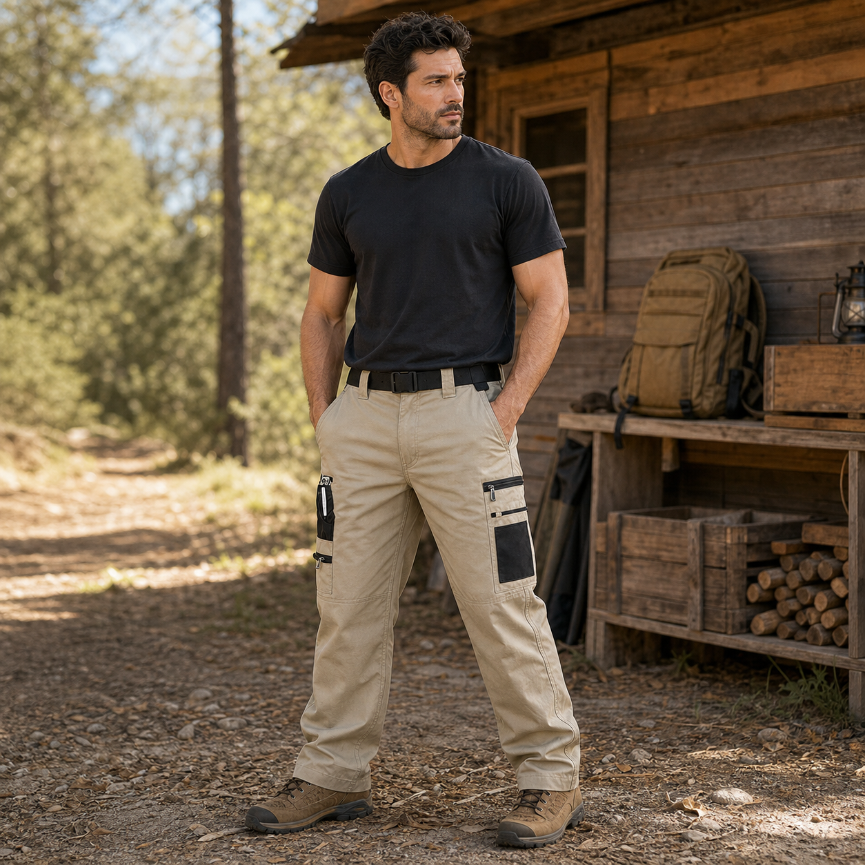 Men's Contrast Pocket Tactical Cargo Pants