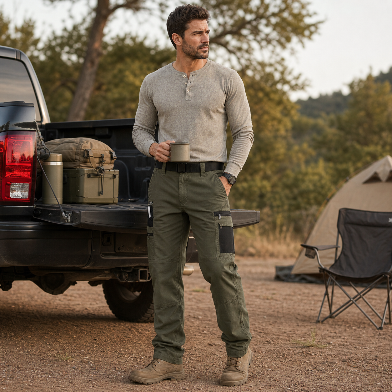 Men's Contrast Pocket Tactical Cargo Pants