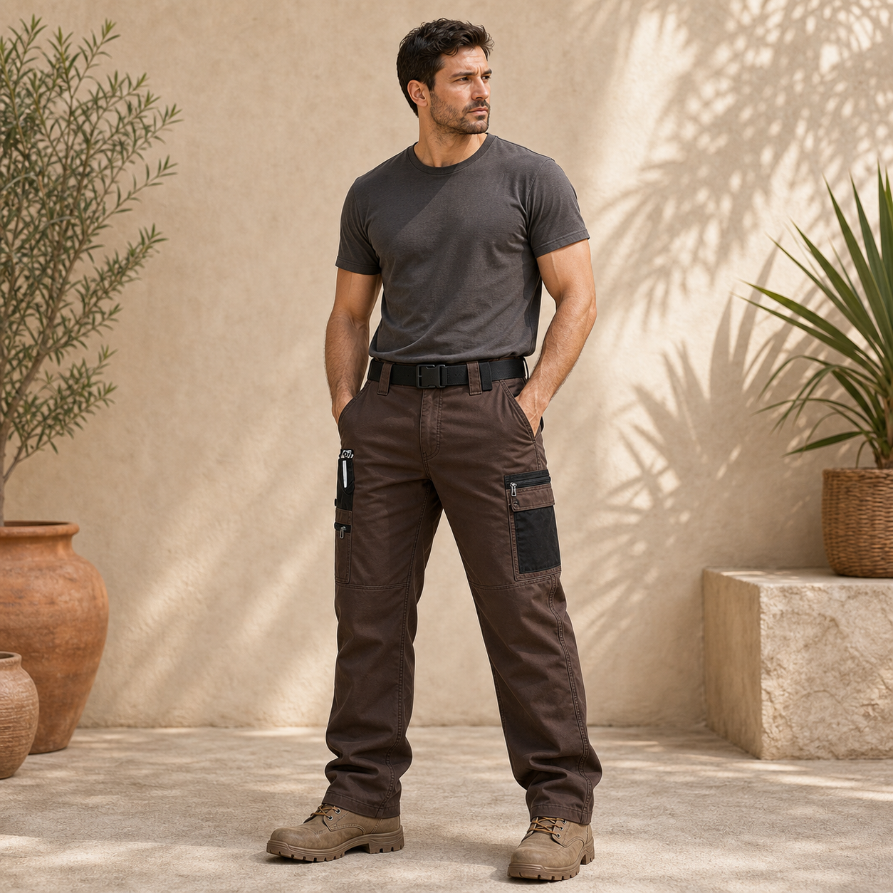 Men's Contrast Pocket Tactical Cargo Pants