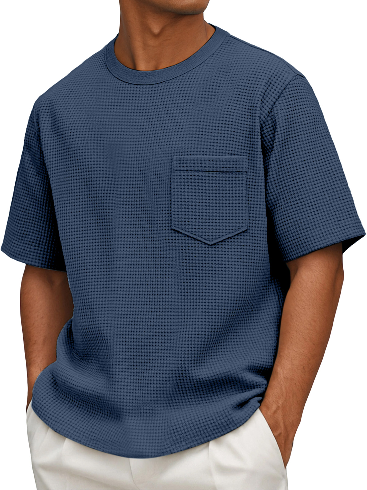 MannStil Premium Herren Waffel-T-Shirt – Lockerer Sitz & Atmungsaktiv
