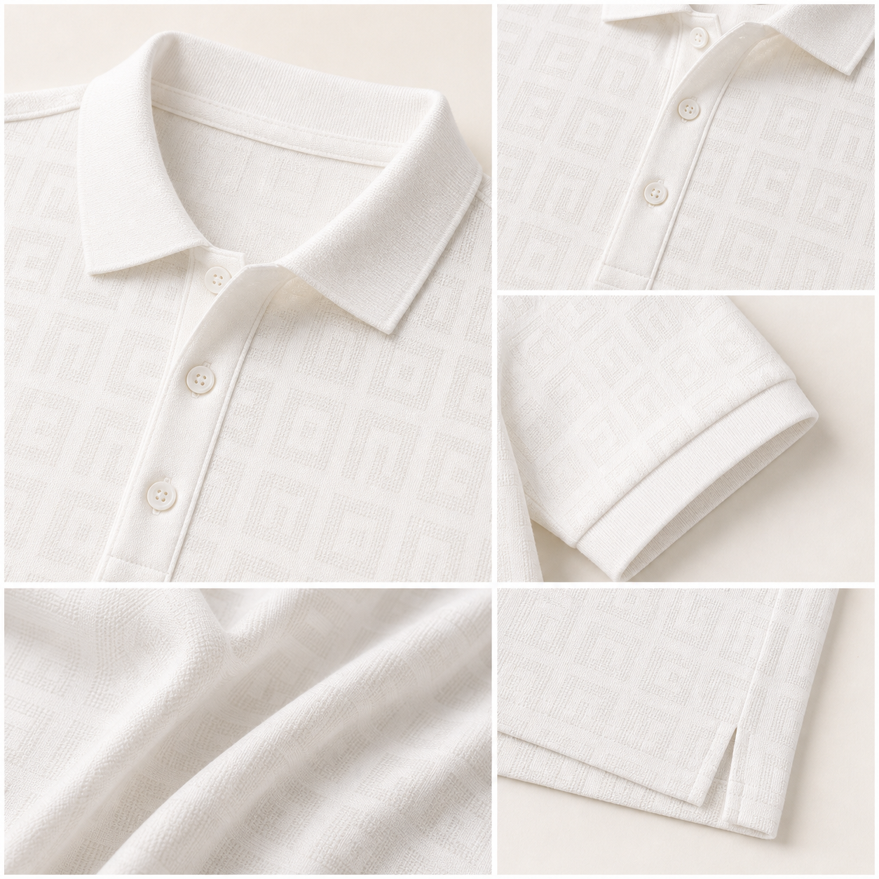 🔥CLEARANCE SALE🔥 Unisex Tonal Jacquard Polo Shirt - Details