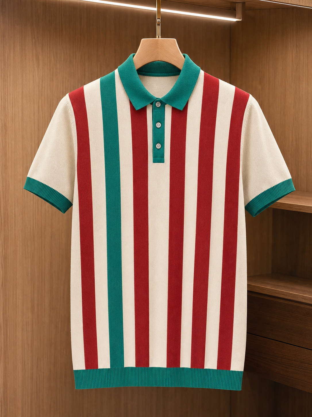 🔥CLEARANCE SALE🔥 Retro Stripe Knit Polo Shirt
