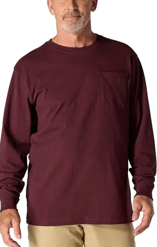 Robustes Herren-Arbeits-T-Shirt aus schwerem Material mit Brusttasche (weite Passform, extrem langlebig)