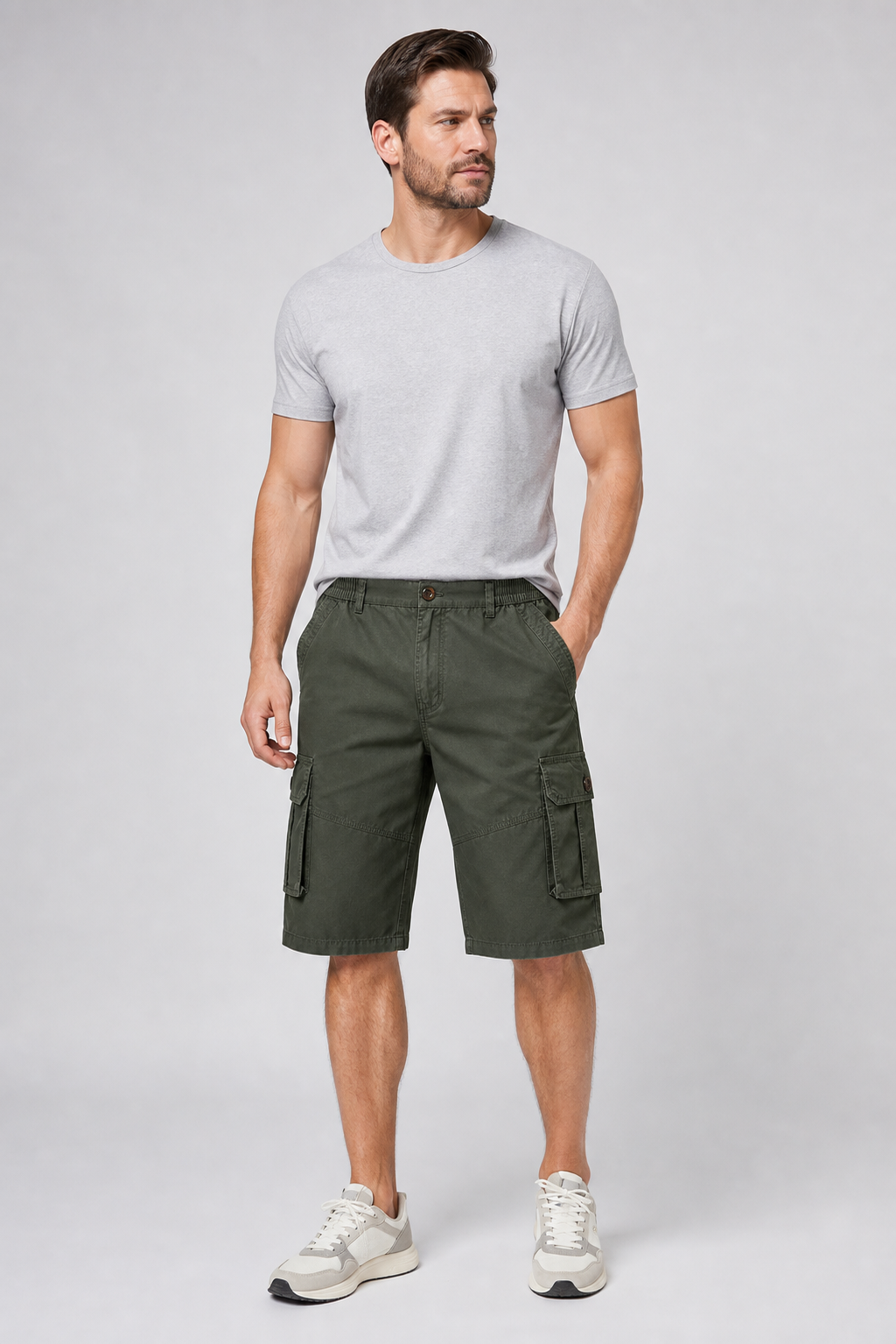 ⏰Räumungsverkauf⚡10er-Pack für 28 €⚡ Herren-Cargo-Shorts mit elastischem Bund