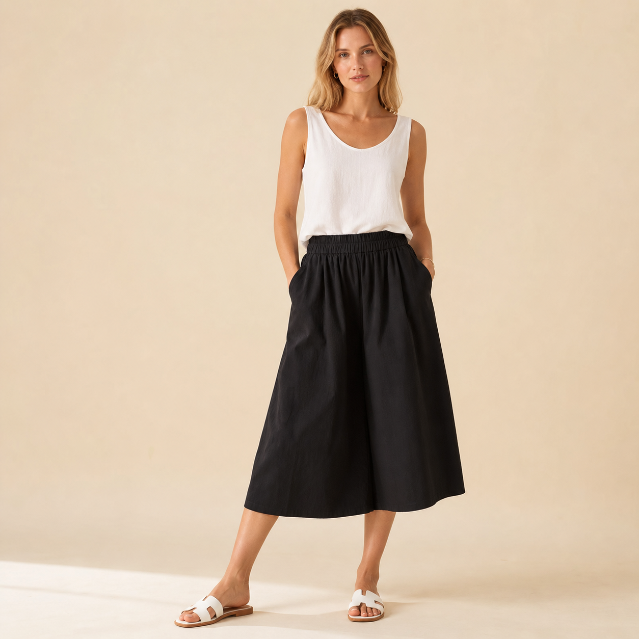 ⏰Räumungsverkauf⚡10er-Pack für 28 €⚡ Damen-Culotte-Midirock mit hoher Taille und weitem Bein