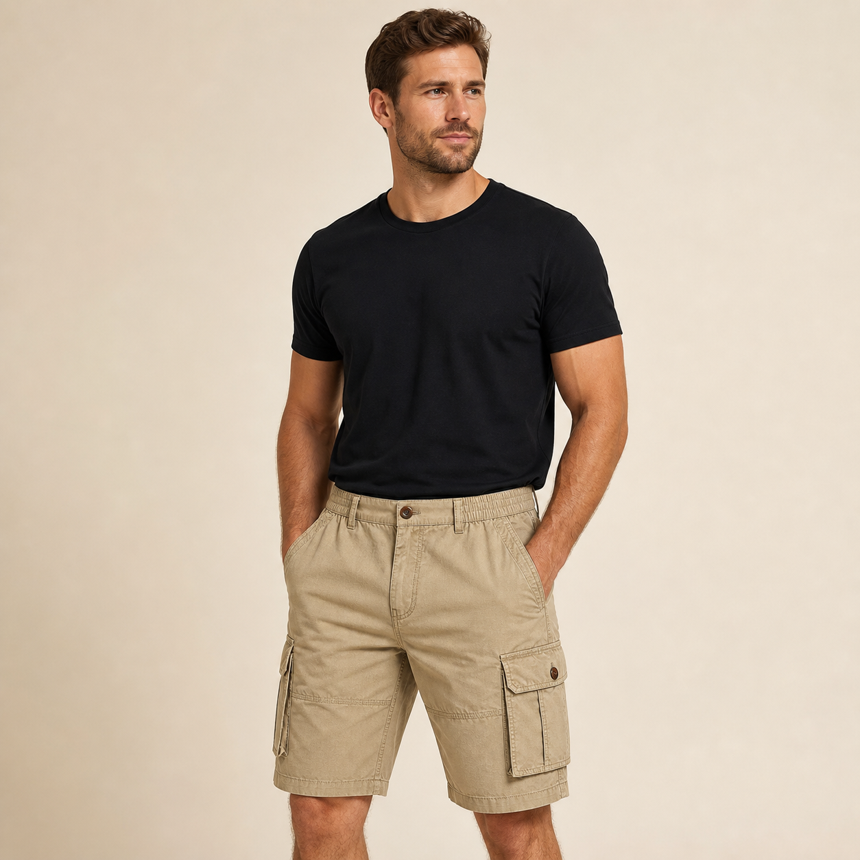 ⏰Räumungsverkauf⚡10er-Pack für 28 €⚡ Herren-Cargo-Shorts mit elastischem Bund